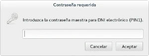 Diálogo de solicitud de PIN con el DNIe