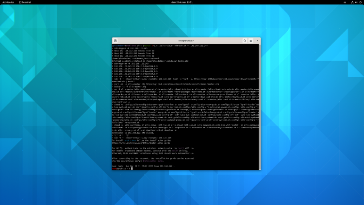 Installing Arch Linux on a remote virtual machine via SSH install and cloud-init