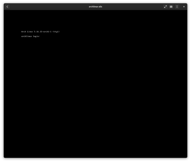 Arch Linux terminal login