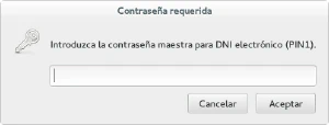 Diálogo de solicitud de PIN con el DNIe