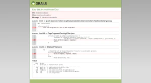 Página de error por defecto de Grails