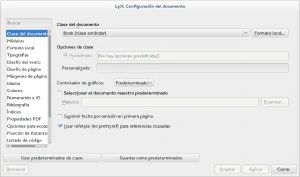 Configuración documento, LyX