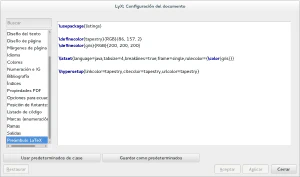 Configuración documento, LyX