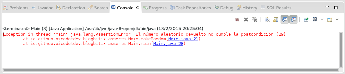 La palabra clave assert de Java y un ejemplo