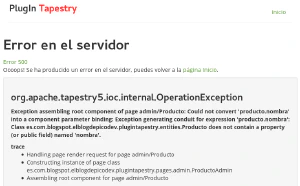 Error de compilación al acceder a la página