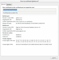 Datos de certificado de GitHub Datos de certificado de GitHub