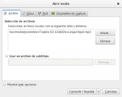 Conversión audio de MP3 a OGG