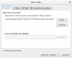 Conversión audio de MP3 a OGG