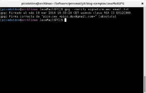 Verificación de la firma GPG del correo electrónico