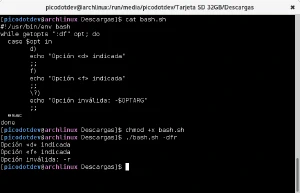 Opciones de un script Opciones de un script