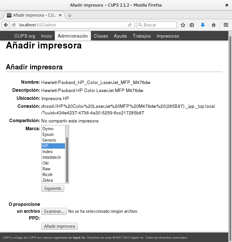 Cómo configurar una impresora HP en red en Arch Linux