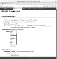 Asistente añadir impresora en CUPS