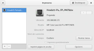 Impresoras en GNOME