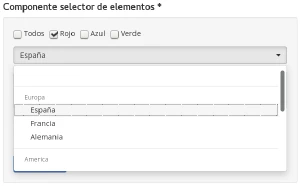 Componente selector con bootstrap-select