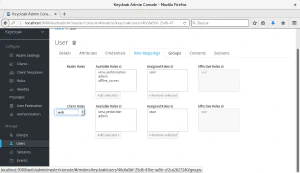 Keycloak users role mappings