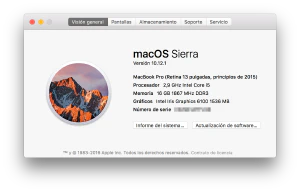 Información del sistema macOS Información del sistema macOS