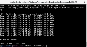 Aplicación de ejemplo recibiendo mensajes Aplicación de ejemplo recibiendo mensajes