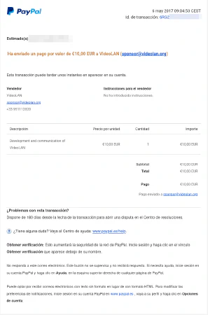 Donación VideoLAN (VLC) Donación VideoLAN (VLC)