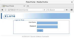 Inicio de sesión de Apache Pluto Inicio de sesión de Apache Pluto