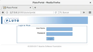 Inicio de sesión de Apache Pluto