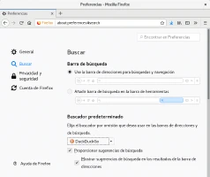 Preferencias de buscadores en Firefox