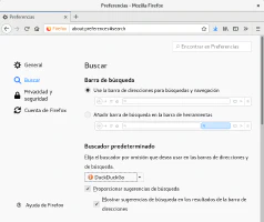 Preferencias de buscadores en Firefox