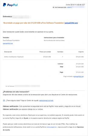 Donación Replicant Donación Replicant