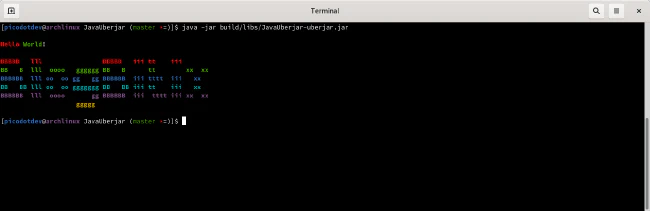 Aplicación de ejemplo ejecutada con uberjar Aplicación de ejemplo ejecutada con uberjar