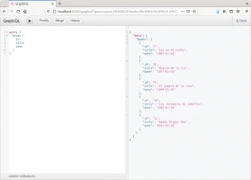 Consulta id, title y date