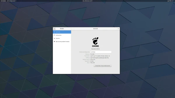 Intel NUC8i5BEK con Arch Linux y GNOME Intel NUC8i5BEK con Arch Linux y GNOME