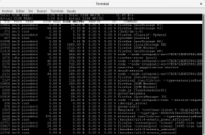 Datos escritos por procesos del sistema