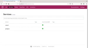 Servicio de PostgreSQL registrado en Consul Servicio de PostgreSQL registrado en Consul
