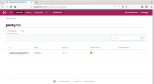 Servicio de PostgreSQL registrado en Consul Servicio de PostgreSQL registrado en Consul