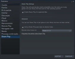 Steam Play Settings