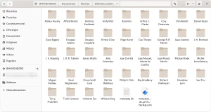 Organización por autores de los archivos en la biblioteca