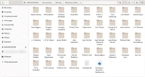 Organización por autores de los archivos en la biblioteca