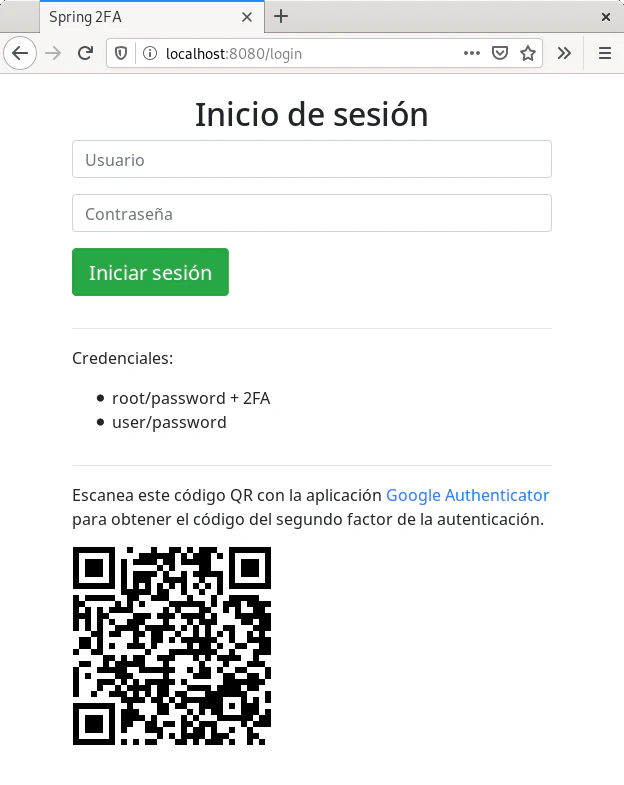 Implementar un segundo factor de autenticación en una aplicación web Java con Spring