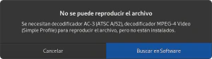 Códecs no encontrados en Vídeos
