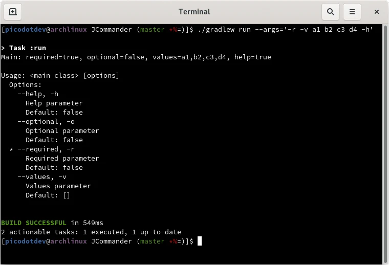 Argumentos de línea de comandos con JCommander en una aplicación Java
