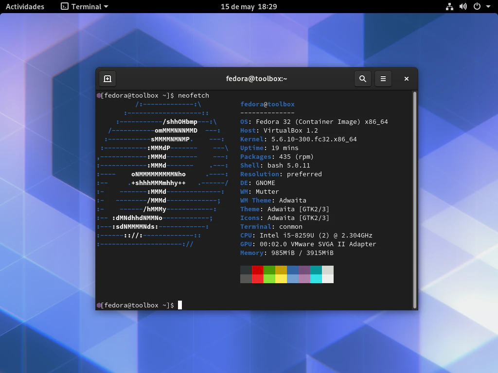 Introducción y uso básico de la distribución GNU/Linux Fedora Silverblue