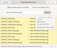 Renombrar archivos en GNOME usando una plantilla