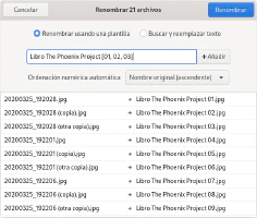Renombrar archivos en GNOME usando una plantilla Renombrar archivos en GNOME usando una plantilla