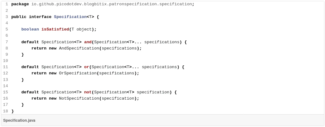 El patrón de diseño Specification, ejemplo de implementación y uso en JPA con Spring Data