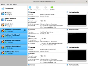 Máquinas virtuales en VirtuaBox aprovisionadas con Vagrant