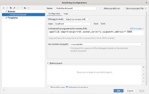 Configuración de depuración remota