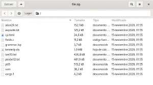 Contenido de archivo Zip