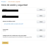 Activación de 2FA en una cuenta de Amazon