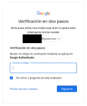 Inicio de sesión en una cuenta de Google con 2FA