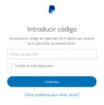Inicio de sesión en una cuenta de PayPal