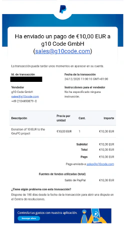 Donación GnuPG Donación GnuPG